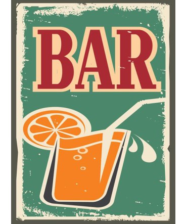 Bar Tema 24 - Ahşap Retro Tablo