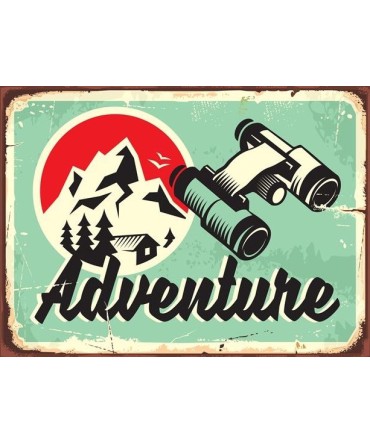 Amerikan Teneke Görünümlü 48 - Ahşap Retro Tablo