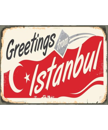 Amerikan Teneke Görünümlü 64 - Ahşap Retro Tablo