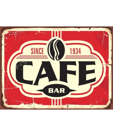 Amerikan Teneke Görünümlü 77 - Ahşap Retro Tablo