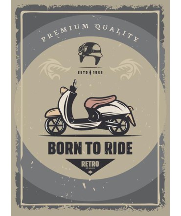 Amerikan Teneke Görünümlü 85 - Ahşap Retro Tablo