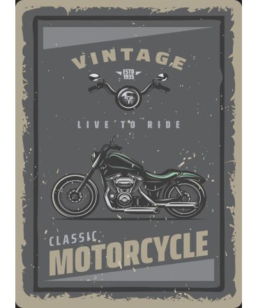 Amerikan Teneke Görünümlü 90 - Ahşap Retro Tablo