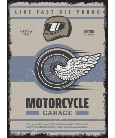 Amerikan Teneke Görünümlü 92 - Ahşap Retro Tablo