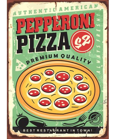 Amerikan Teneke Görünümlü 100 - Ahşap Retro Tablo