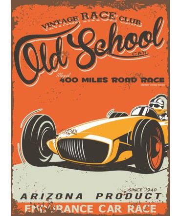 Amerikan Teneke Görünümlü 103 - Ahşap Retro Tablo