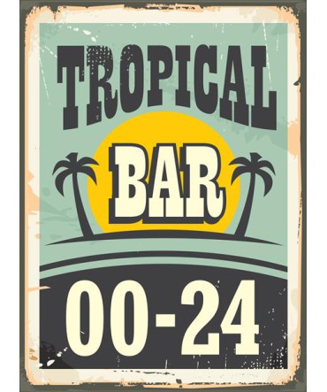 Amerikan Teneke Görünümlü 115 - Ahşap Retro Tablo