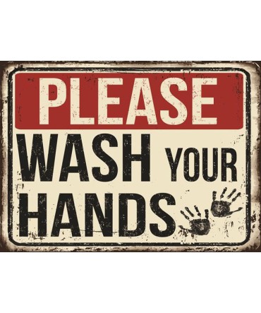 Amerikan Teneke Görünümlü 123 - Ahşap Retro Tablo