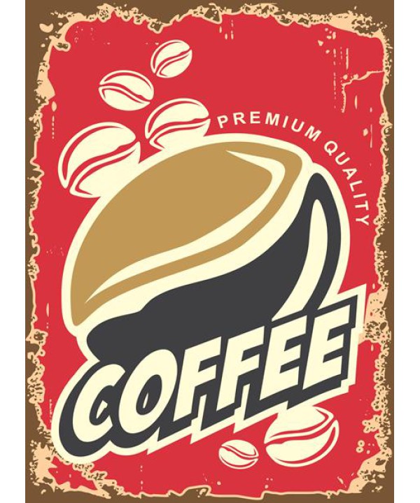 Kahve & Coffee 1 - Ahşap Retro Tablo