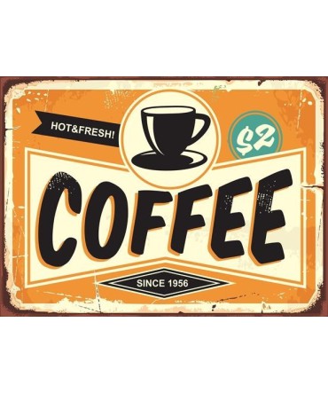 Kahve & Coffee 5 - Ahşap Retro Tablo