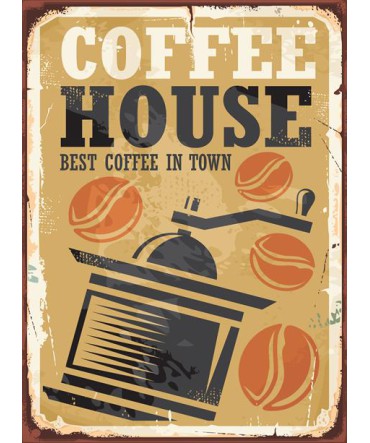 Kahve & Coffee 8 - Ahşap Retro Tablo