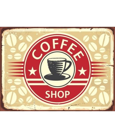 Kahve & Coffee 9 - Ahşap Retro Tablo