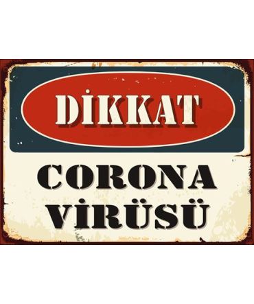 Covit-19 Temalı 1 - Ahşap Retro Tablo