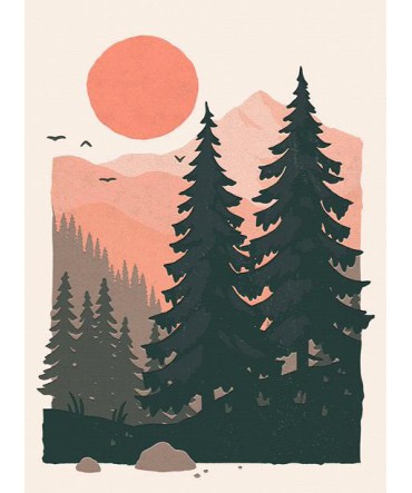 Doğa 4 - Ahşap Retro Tablo