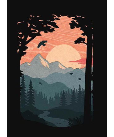 Doğa 6 - Ahşap Retro Tablo