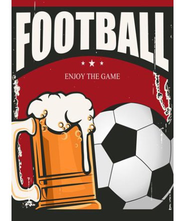 Futbol 17 - Ahşap Retro Tablo