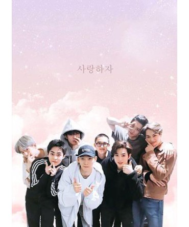 K-Pop Temalı Tablo 28 - Ahşap Retro Tablo