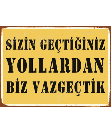 Türkçe Sözlü 109 - Ahşap Retro Tablo