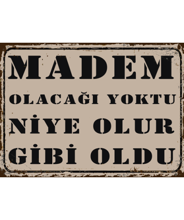 Türkçe Sözlü 124 - Ahşap Retro Tablo