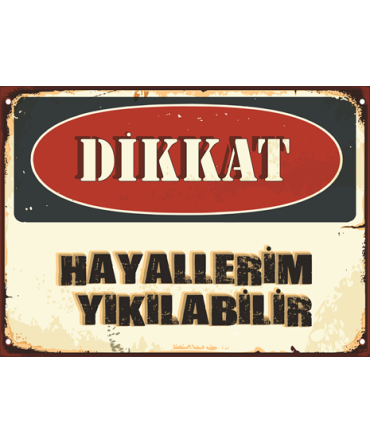 Türkçe Sözlü 36 - Ahşap Retro Tablo