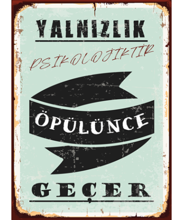 Türkçe Sözlü 72 - Ahşap Retro Tablo