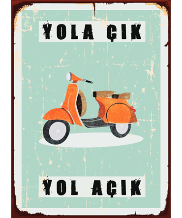 Türkçe Sözlü 76 - Ahşap Retro Tablo