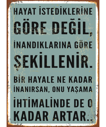 Türkçe Sözlü 98 - Ahşap Retro Tablo