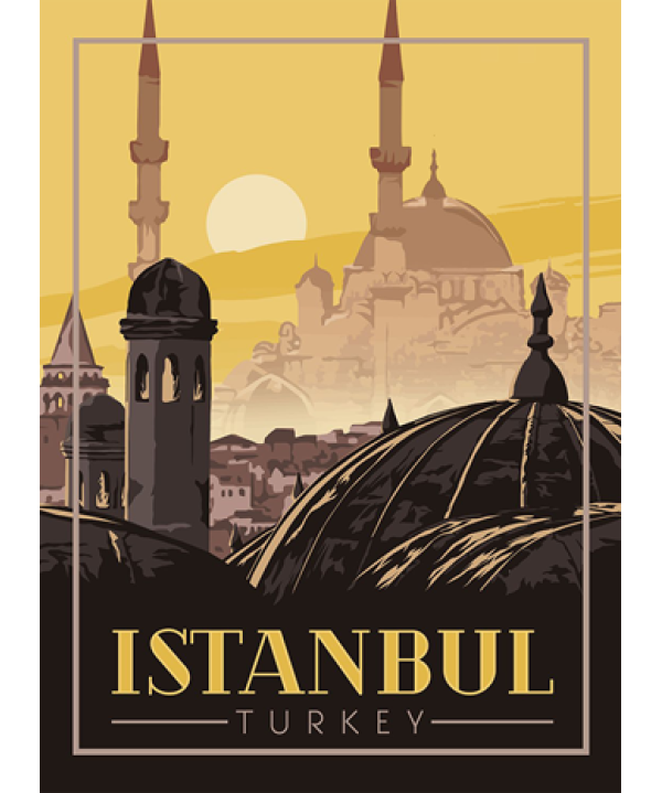 Türkiye Turistik Şehirler 12 - Ahşap Retro Tablo