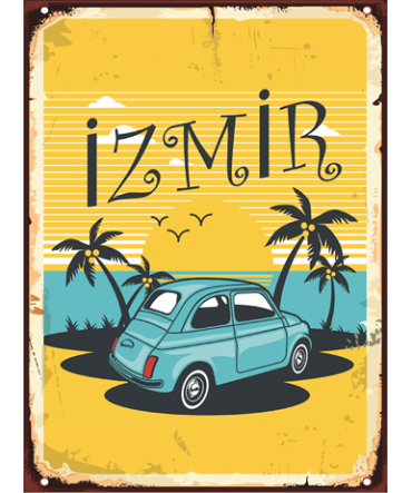 Türkiye Turistik Şehirler 13 - Ahşap Retro Tablo