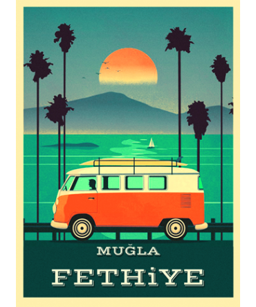 Türkiye Turistik Şehirler 2 - Ahşap Retro Tablo