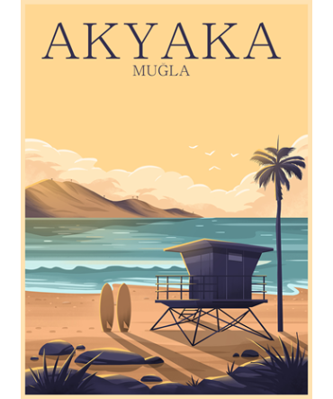 Türkiye Turistik Şehirler 6 - Ahşap Retro Tablo