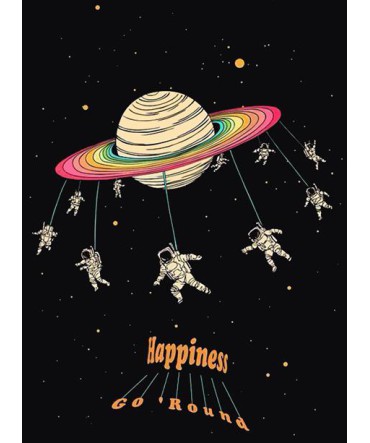 Uzay 18 - Ahşap Retro Tablo