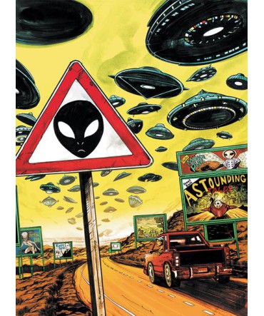 Uzay 4 - Ahşap Retro Tablo