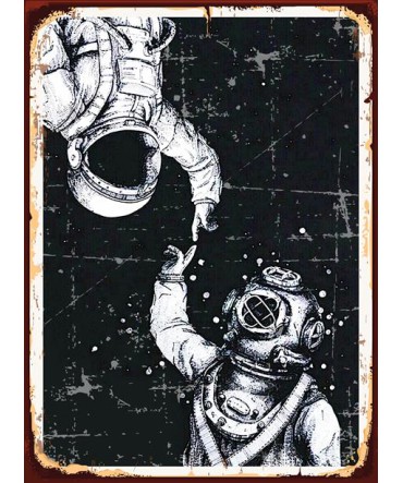 Uzay 8 - Ahşap Retro Tablo