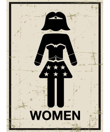 WC Tablo 1 - Ahşap Retro Tablo