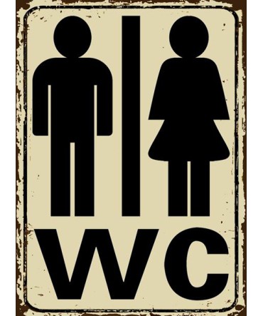 WC Tablo 12 - Ahşap Retro Tablo