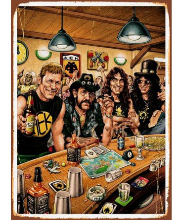 Yabancı Müzisyenler ve Gruplar 49 - Ahşap Retro Tablo