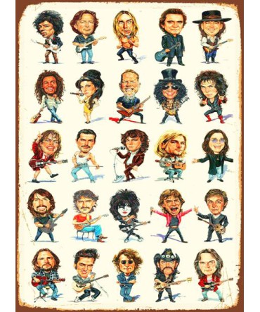 Yabancı Müzisyenler ve Gruplar 62 - Ahşap Retro Tablo