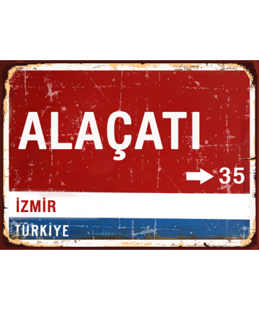 Yön Tabelası 10 - Ahşap Retro Tablo