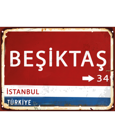 Yön Tabelası 2 - Ahşap Retro Tablo