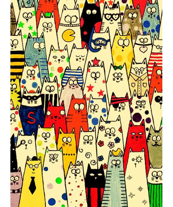 Kedi Köpek 12 - Ahşap Retro Tablo